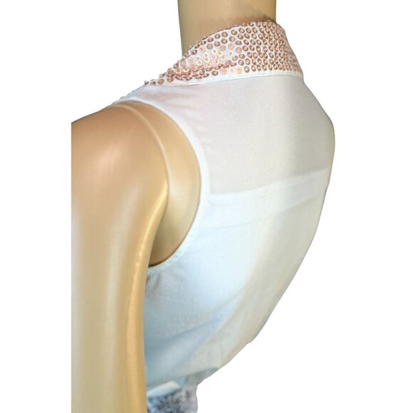 (5 for $25) Next...Sleeveless Button Down Blouse with Sequin Detail Size 6 - Picture 6 of 6